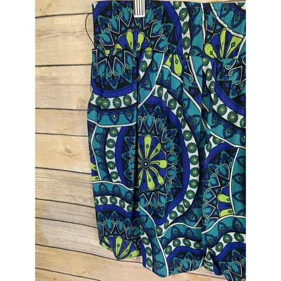 Maurices XL Bubble Style Skirt Green Teal Floral - Picture 8 of 10